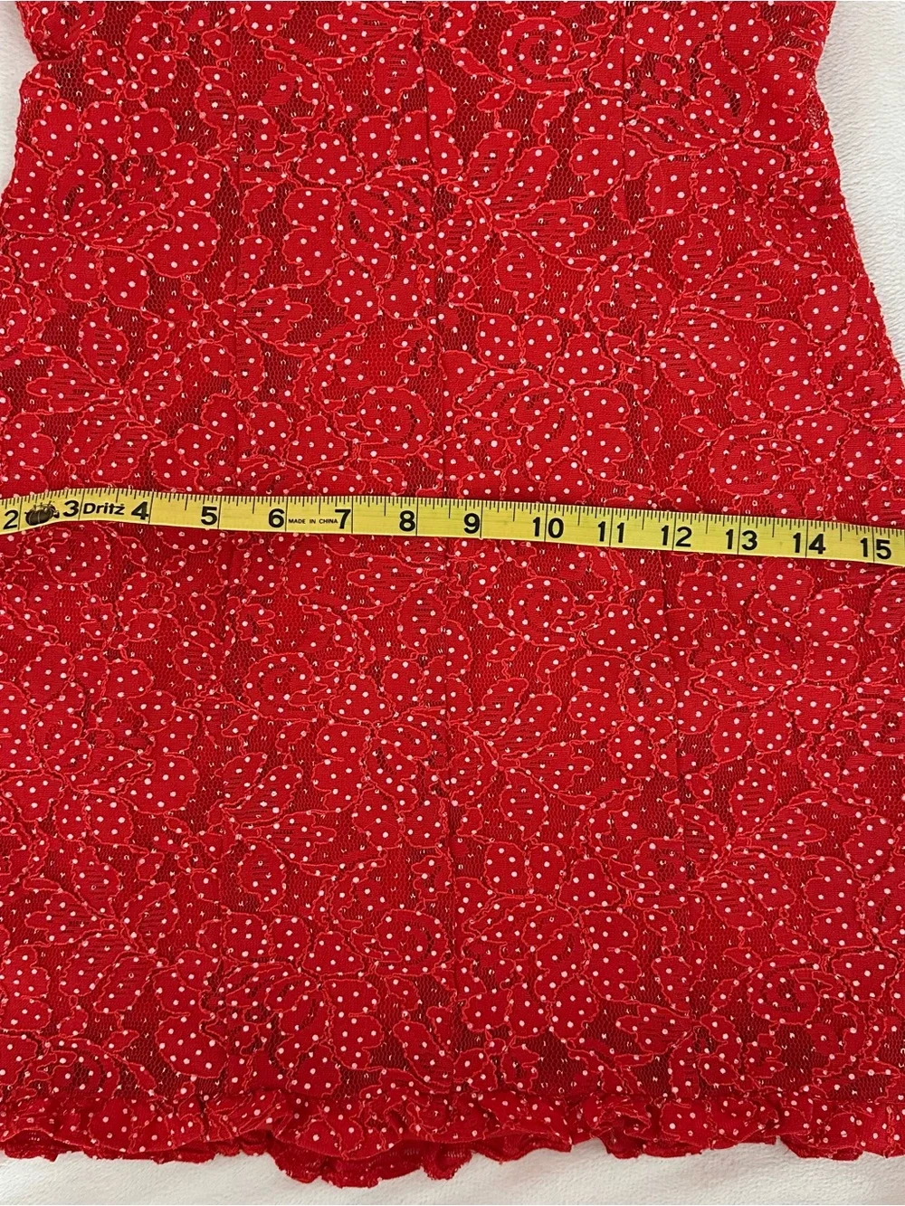 For Love And Lemons Clarisse Red & White Polkadot Mini Dress Off Shoulder XS